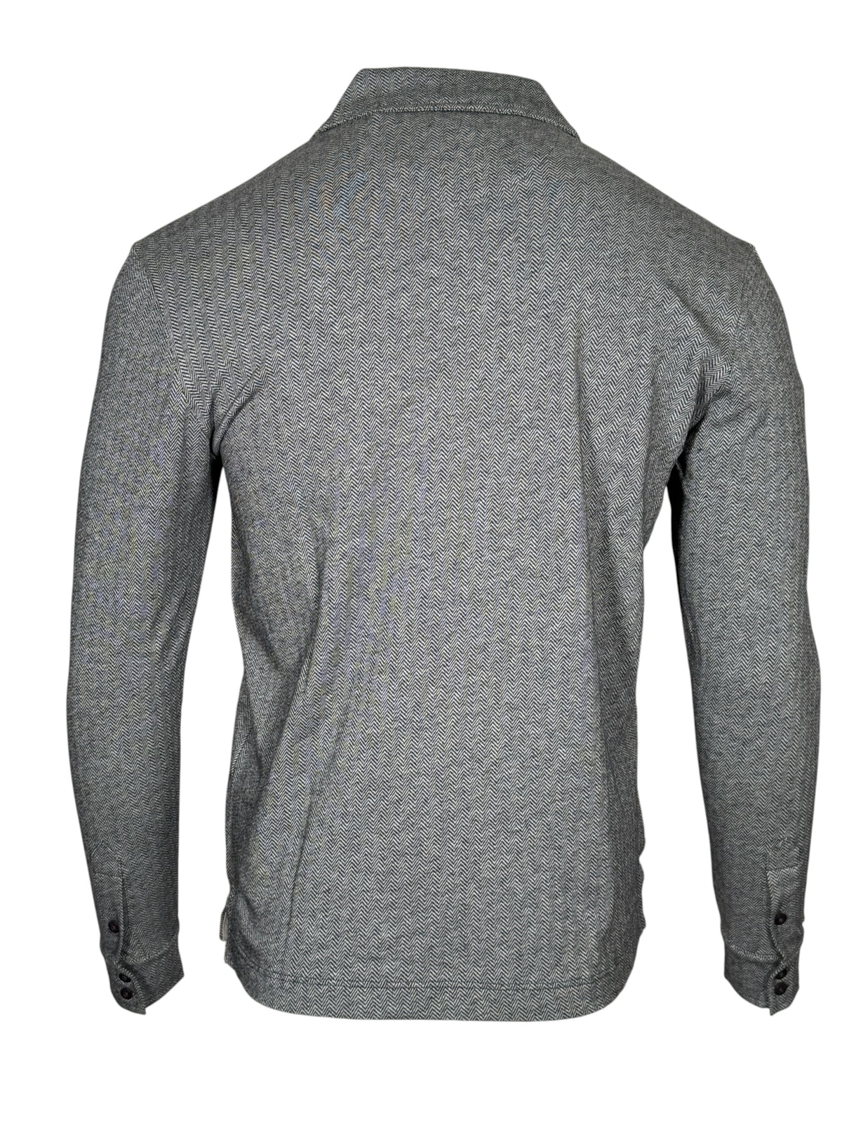 LEFT COAST TEE WALDPORT LONG-SLEEVE POLO SHIRT - GRAY/PEARL MELANGE HERRINGBONE