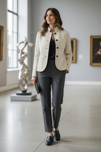 MANTO - WOMEN'S DOUBLE FACE CASHMERE JACKET - WINTER WHITE