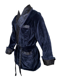 DION MARTINI JACKET - NAVY VELVET WITH SILK TRIM