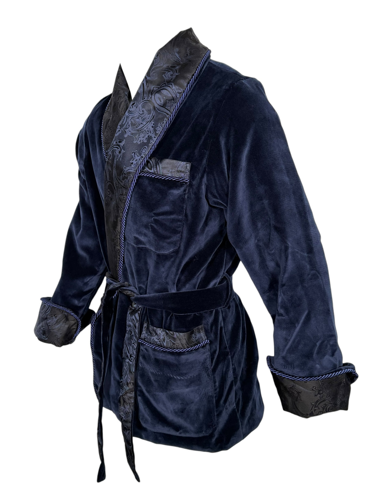 DION MARTINI JACKET - NAVY VELVET WITH SILK TRIM