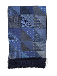 DION CUSTOM PATCHWORK SCARF - TONAL NAVY