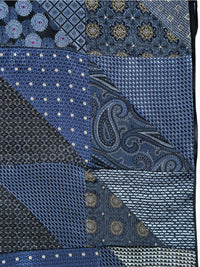 DION CUSTOM PATCHWORK SCARF - TONAL NAVY