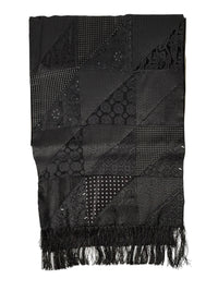DION CUSTOM PATCHWORK SCARF - TONAL BLACK