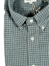 HARTFORD MEN'S COTTON BRUSHED FLANNEL SHIRT - GREEN SHADOW CHECK
