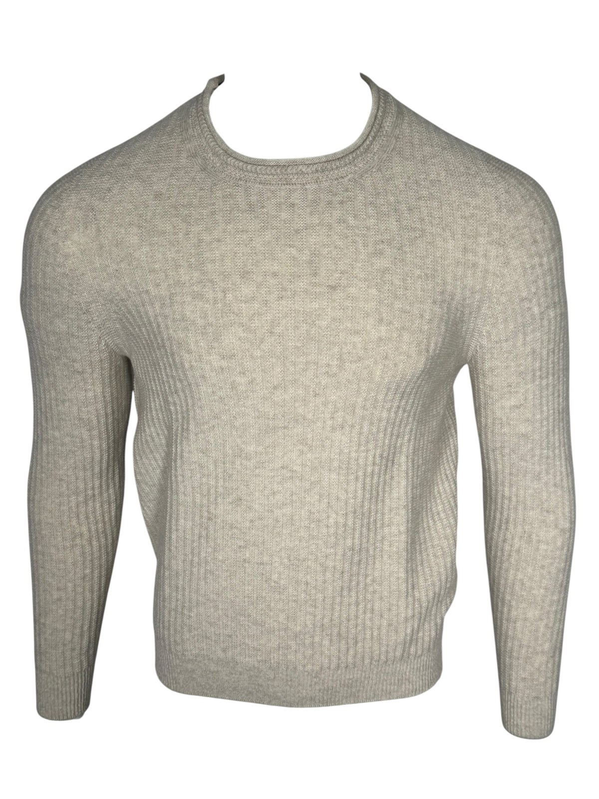 INIS MEAIN ROLLED EDGE CREWNECK SWEATER - IVORY