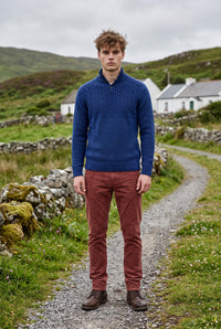INIS MEAIN MAIRTIN BEAG SWEATER - COBALT
