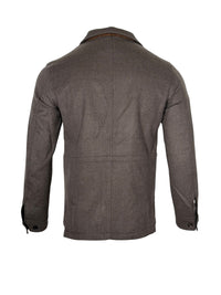 MANTO - LORO PIANA DOUBLE FACE WOOL BLAZER - MUSHROOM