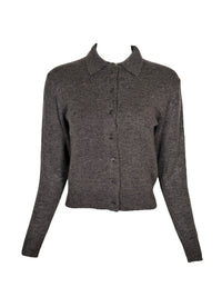 0039 ITALY BUTTON CARDIGAN - DARK TAUPE