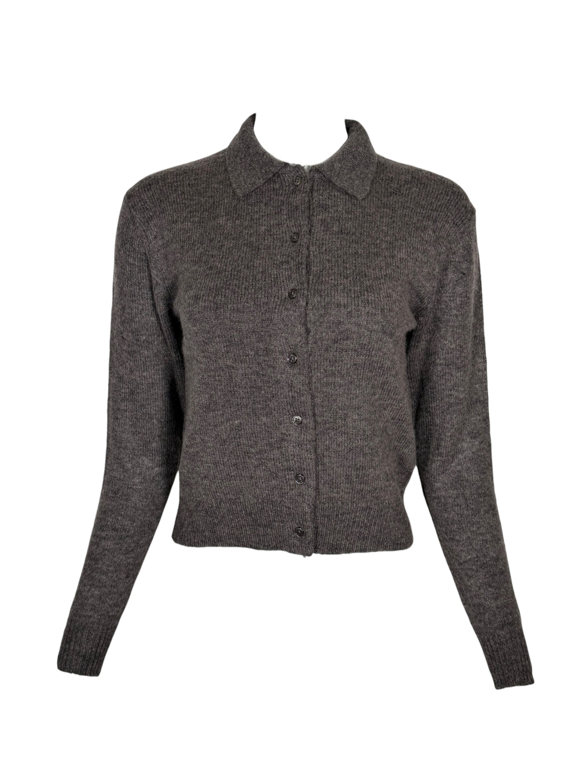 0039 ITALY BUTTON CARDIGAN - DARK TAUPE