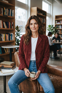 VIA MASINI 80 WOMEN'S SUEDE JACKET - CHIANTI