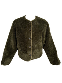 0039 ITALY PLUSH JACKET - OLIVE