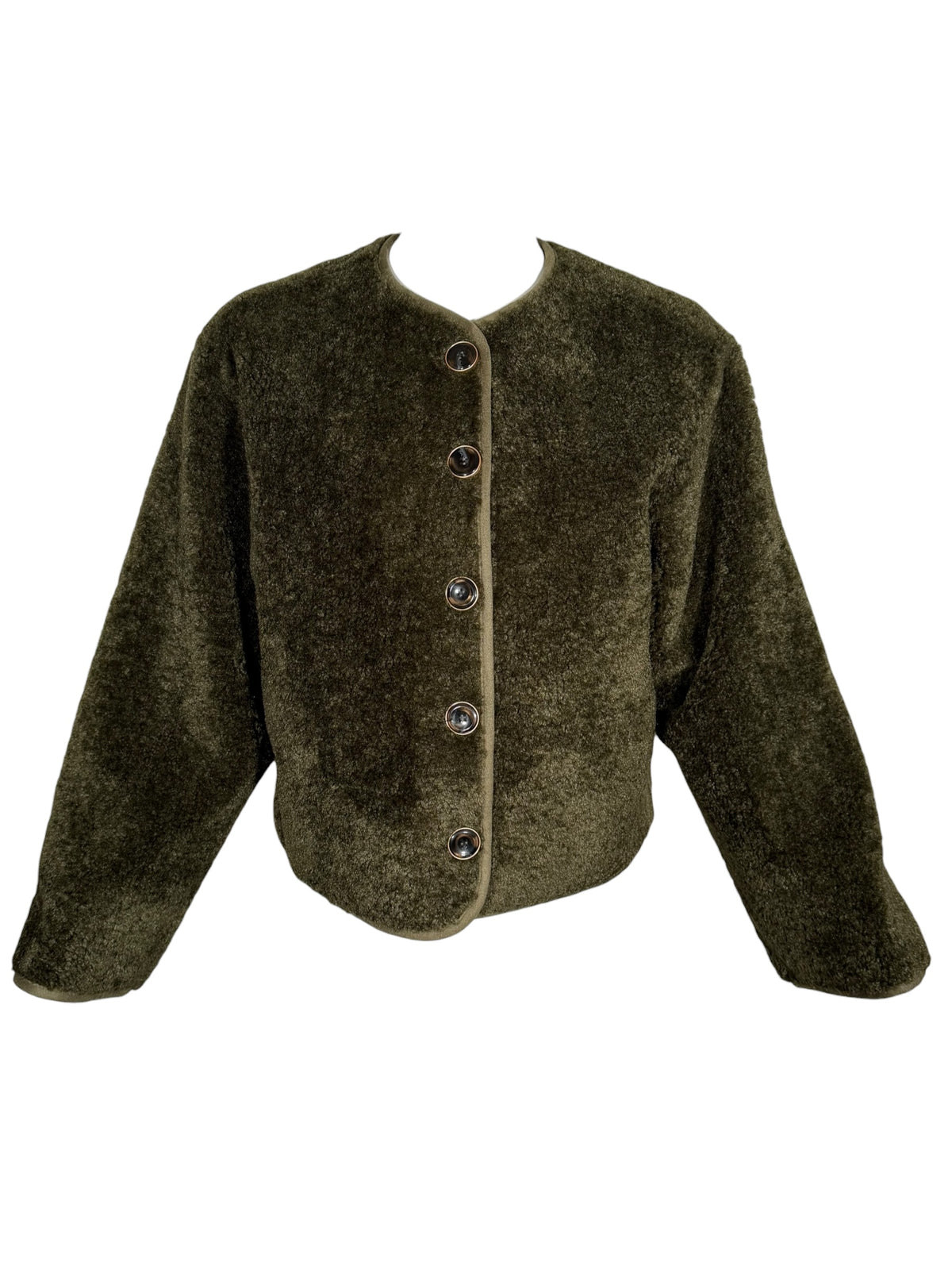 0039 ITALY PLUSH JACKET - OLIVE