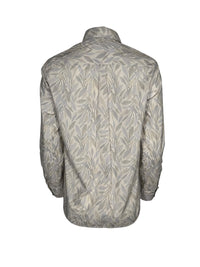 0039 ITALY LEAF PRINT BLOUSE - GREY/LIGHT BLUE