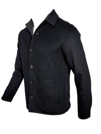 MANTO - DOUBLE FACE CASHMERE SHIRT JACKET - NAVY WITH GREY