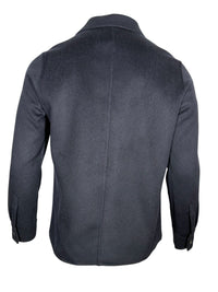 MANTO - DOUBLE FACE CASHMERE SHIRT JACKET - NAVY WITH GREY