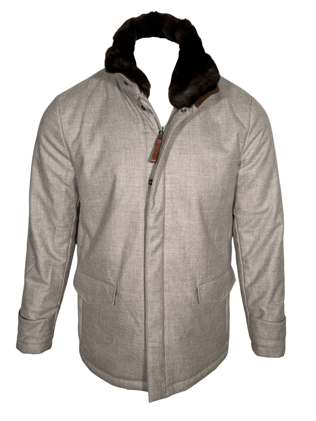 MANTO - LORO PIANA STORM SYSTEM WOOL-CASH COAT - LIGHT GREY