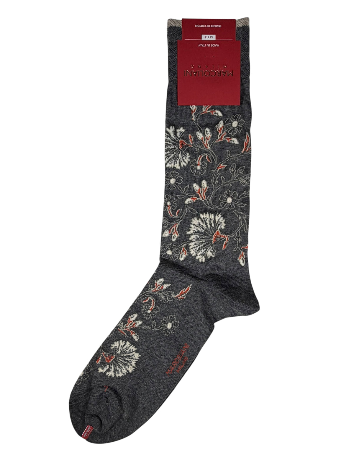 MARCOLIANI PIMA COTTON  CALF SOCK - FLANNEL GREY
