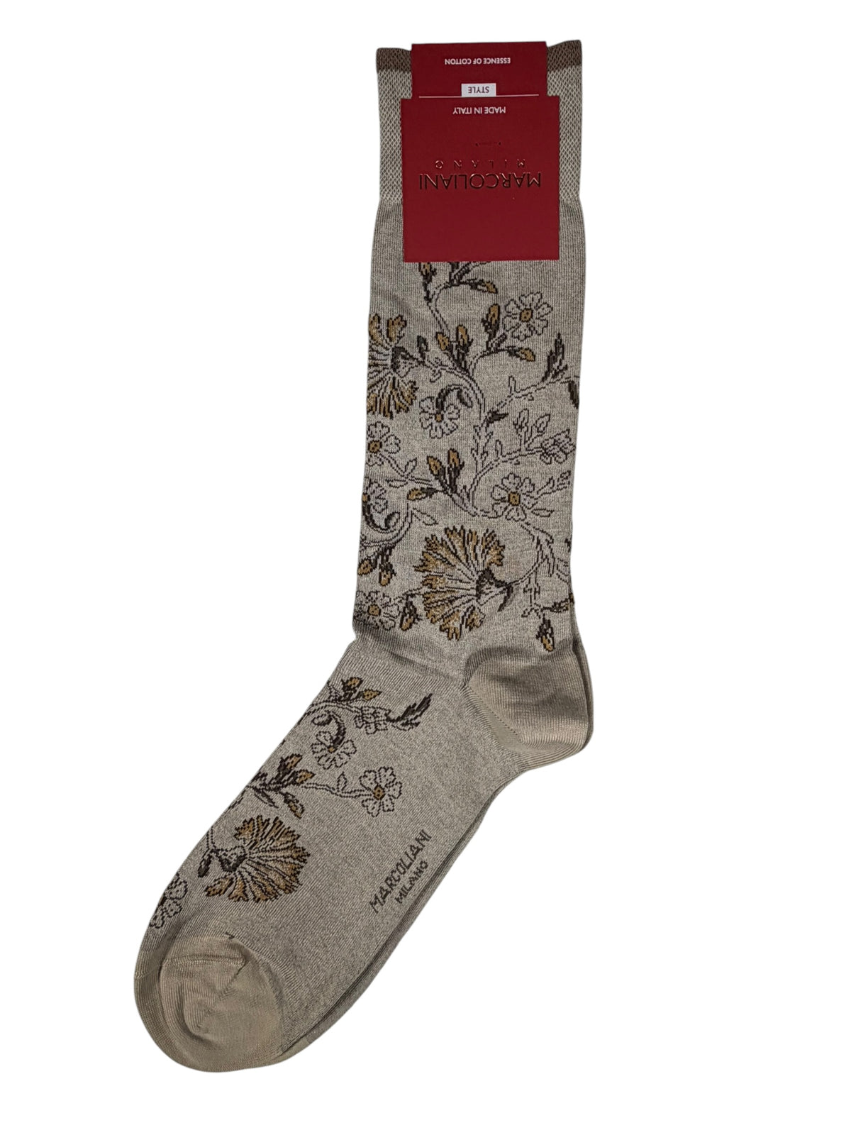 MARCOLIANI PIMA COTTON  CALF SOCK - BEIGE