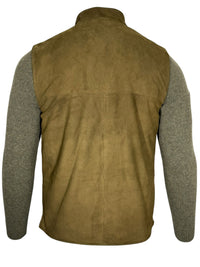 MANTO - SUEDE JACKET WITH KNIT SLEEVES - OLIVE