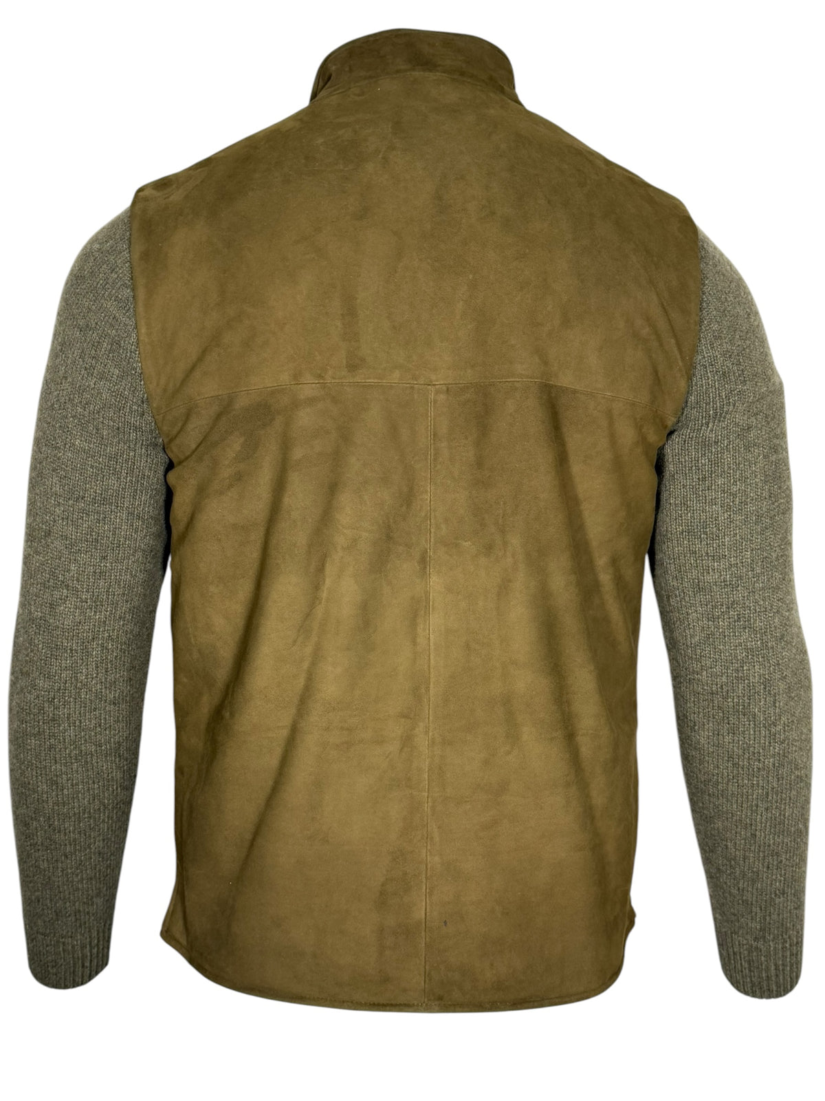 MANTO - SUEDE JACKET WITH KNIT SLEEVES - OLIVE