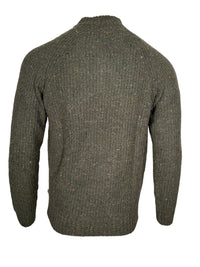 ALAN PAINE DALIGAN DONEGAL 1/4 ZIP SWEATER - MOORLAND