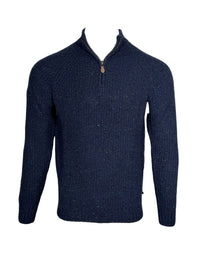 ALAN PAINE DALIGAN DONEGAL 1/4 ZIP SWEATER - NAVY