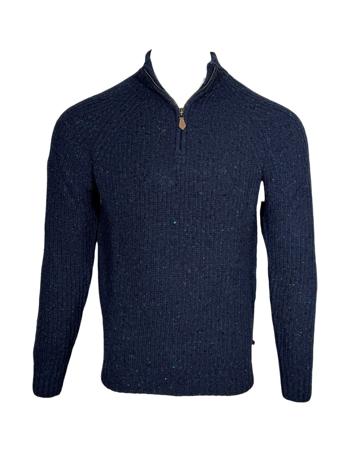ALAN PAINE DALIGAN DONEGAL 1/4 ZIP SWEATER - NAVY