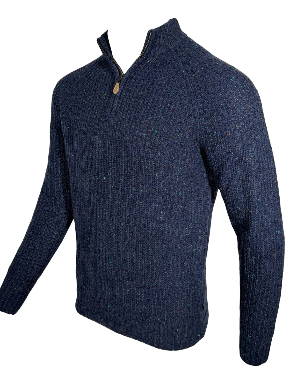 ALAN PAINE DALIGAN DONEGAL 1/4 ZIP SWEATER - NAVY