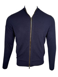 ALAN PAINE HALLINGTON ZIP THROUGH SWEATER - DARK NAVY