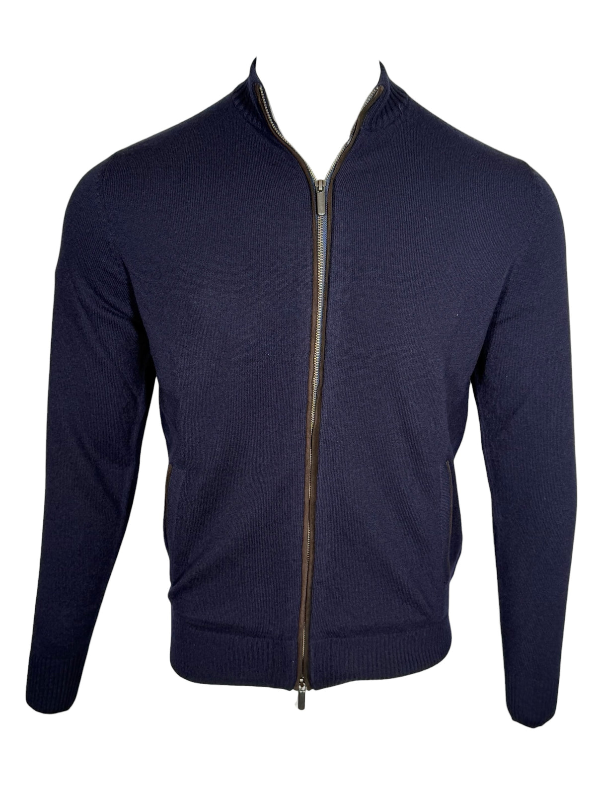 ALAN PAINE HALLINGTON ZIP THROUGH SWEATER - DARK NAVY