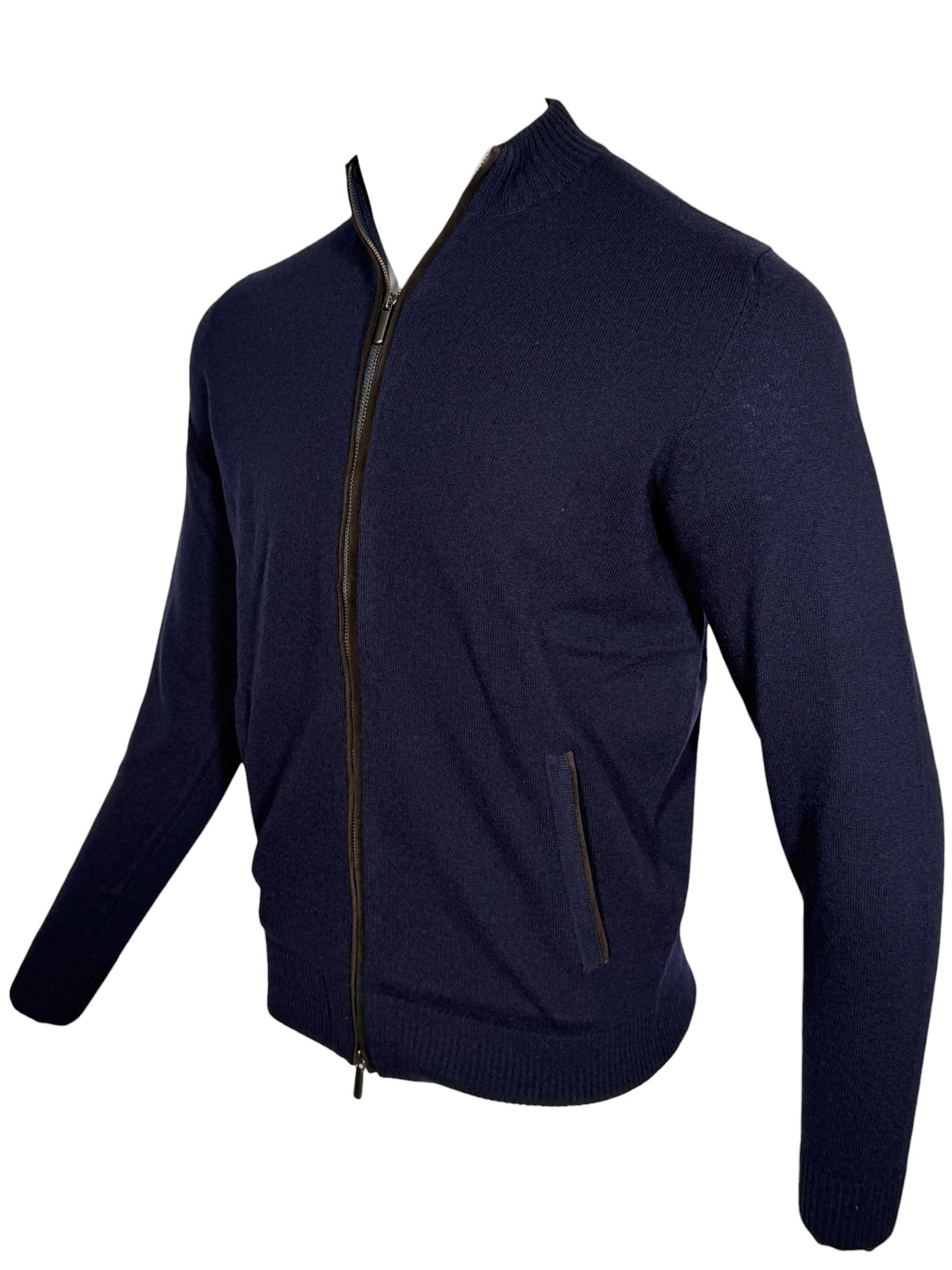 ALAN PAINE HALLINGTON ZIP THROUGH SWEATER - DARK NAVY