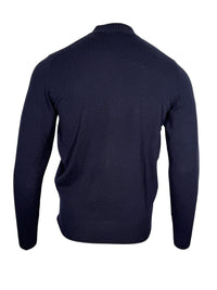 ALAN PAINE HALLINGTON ZIP THROUGH SWEATER - DARK NAVY