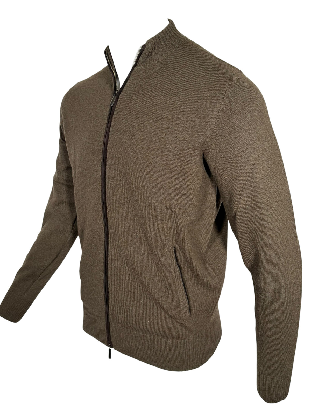 ALAN PAINE HALLINGTON ZIP THROUGH SWEATER - BAYLEAF