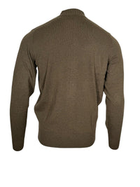 ALAN PAINE HALLINGTON ZIP THROUGH SWEATER - BAYLEAF