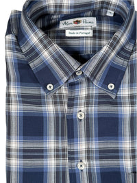 ALAN PAINE MIRFIELD SPORT SHIRT -  NAVY/GREY PLAID