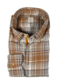 GMF 965 MEN'S SPORT SHIRT - ORANGE PLAID