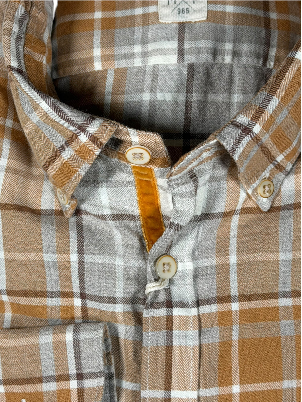 GMF 965 MEN'S SPORT SHIRT - ORANGE PLAID