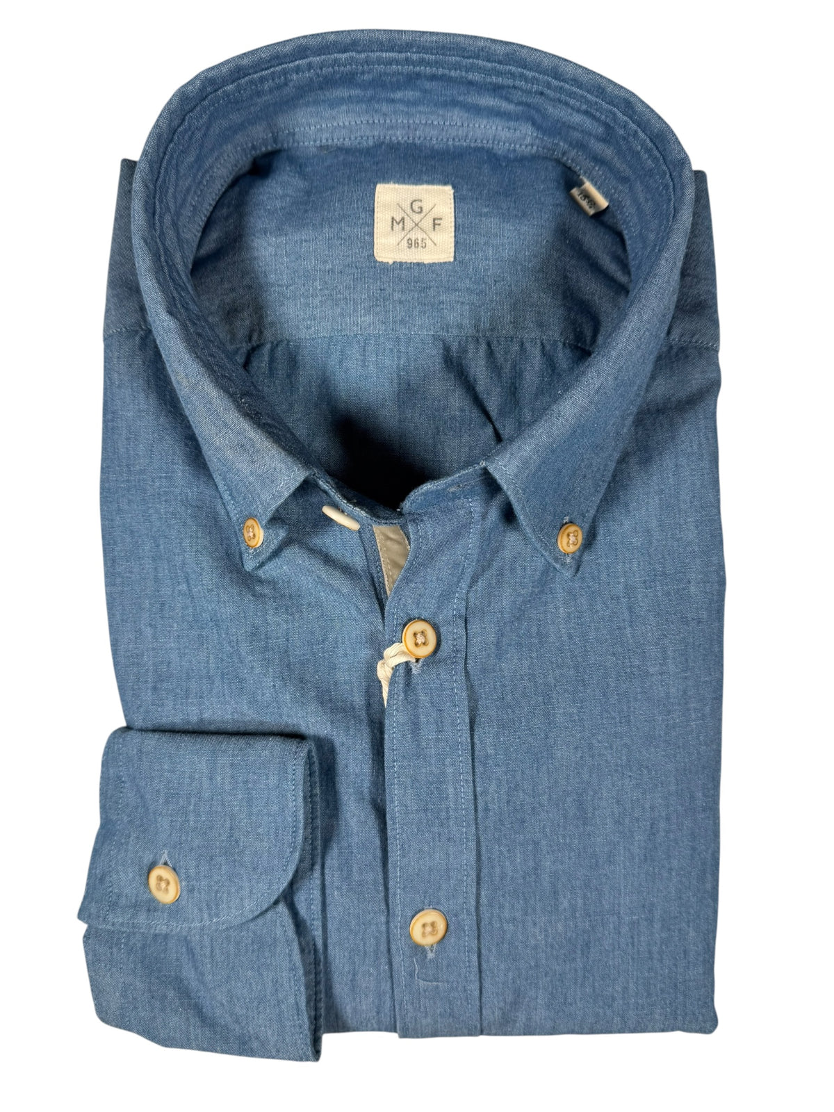 GMF 965 MEN'S SPORT SHIRT - MID-BLUE DENIM