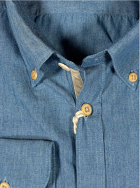 GMF 965 MEN'S SPORT SHIRT - MID-BLUE DENIM
