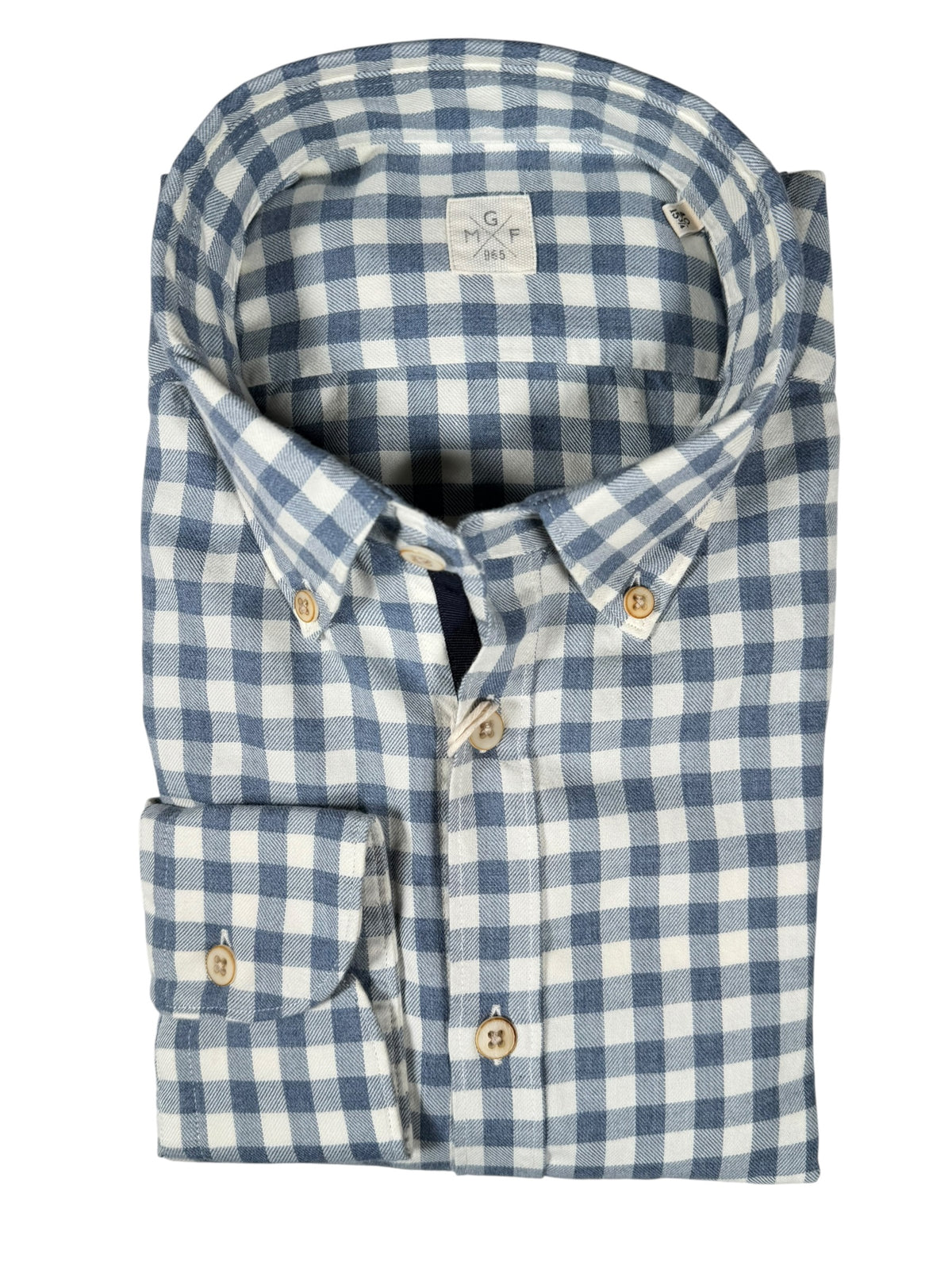 GMF 965 MEN'S SPORT SHIRT - LIGHT BLUE CHECK
