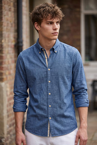 GMF 965 MEN'S SPORT SHIRT - DARK BLUE DENIM