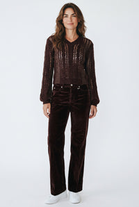 MAC WOMEN'S CORDUROY WIDE PANT - TRUFFLE BROWN