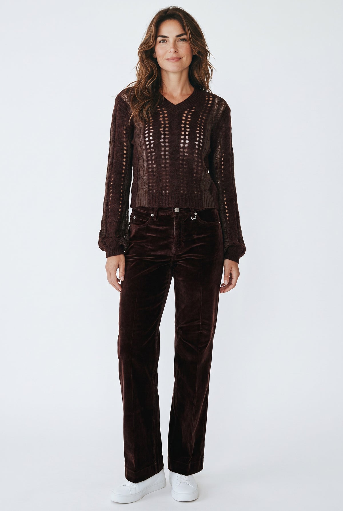 MAC WOMEN'S CORDUROY WIDE PANT - TRUFFLE BROWN