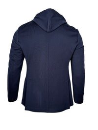 FRADI JERSEY HOODED JACKET - BLUE NAVY