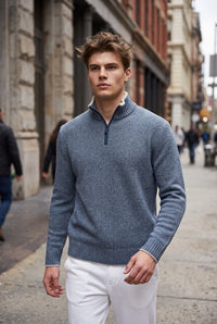 PAUL & SHARK - CASHMERE WOOL HALF ZIP SWEATER - INFINITY-SKYRIDE