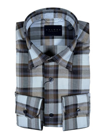 CALDER CARMEL MEN'S SHIRT - LUXE 80'S 2PLY MELANGE BRUSHED OXFORD - DENIM