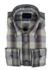 CALDER CARMEL MEN'S SHIRT - LUXE 80'S 2PLY MELANGE BRUSHED OXFORD - OLIVE