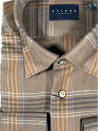 CALDER CARMEL MEN'S SHIRT - LUXURY 80'S 2PLY BRUSHED TWILL - ESPRESSO