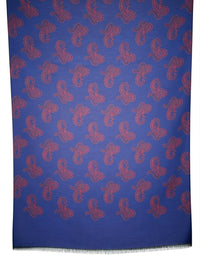 BIGI PAISLEY SCARF - NAVY & RED