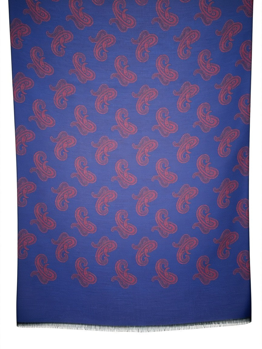 BIGI PAISLEY SCARF - NAVY & RED